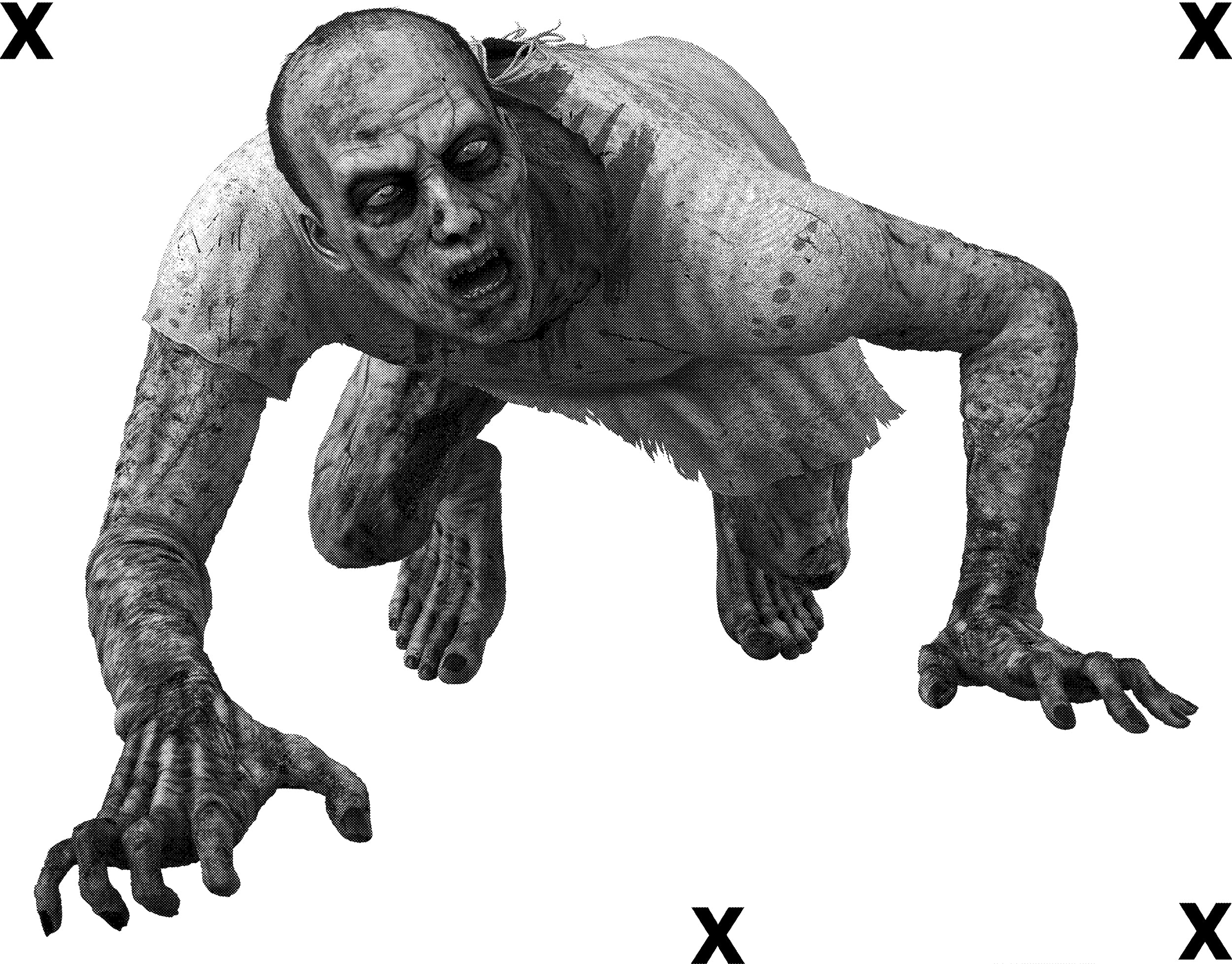 High Detail Airbrush stencil HD stencils Crawling zombie - Crawler